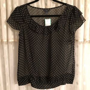 Black and White Polka Dot Banana Republic Blouse